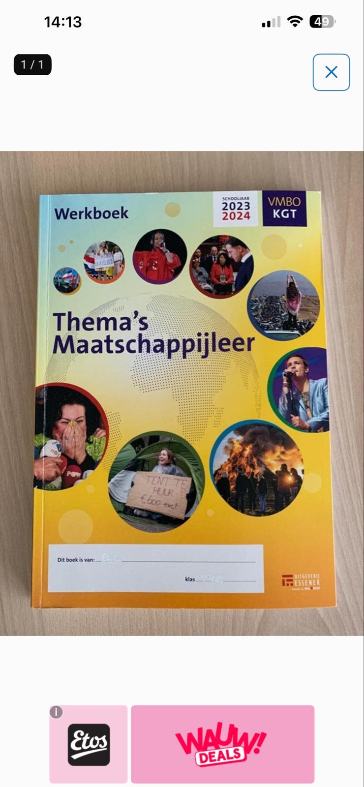Werkboek Thema's Maatschappijleer VMBO KGT 2023-2024, Boeken, Ophalen of Verzenden, Zo goed als nieuw, VMBO, Maatschappijleer