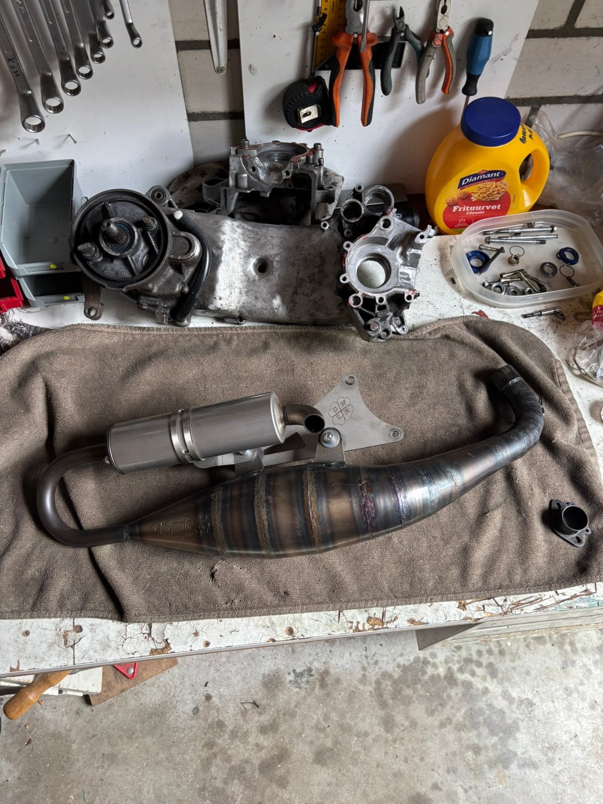 Jollymoto uitlaat 70cc minarelli horizontaal, Ophalen of Verzenden, Zo goed als nieuw