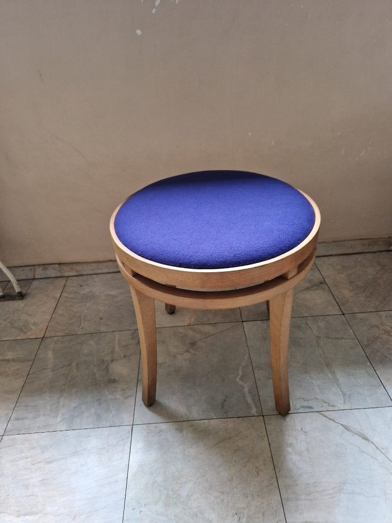 Vintage Deense kruk (GETAMA), Huis en Inrichting, Ophalen, Hout, Gebruikt, Blauw