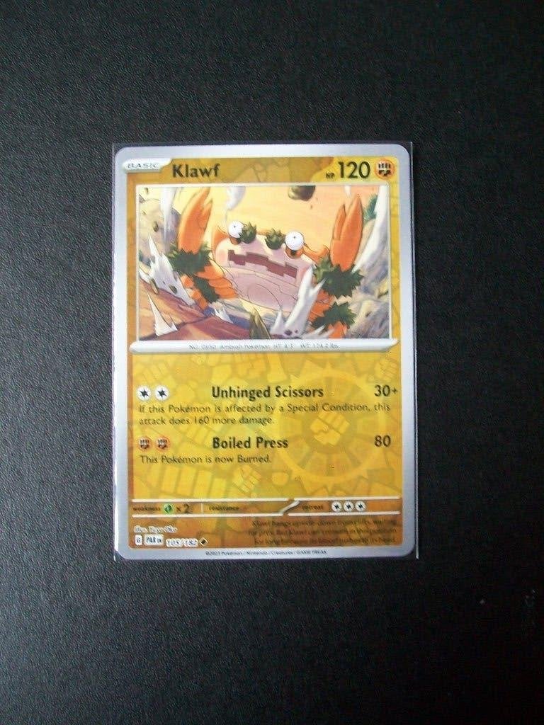 5179: Nieuwe Pokemonkaart Holofoil KLAWF HP 120 (105/182), Verzenden, Nieuw, Losse kaart, Foil