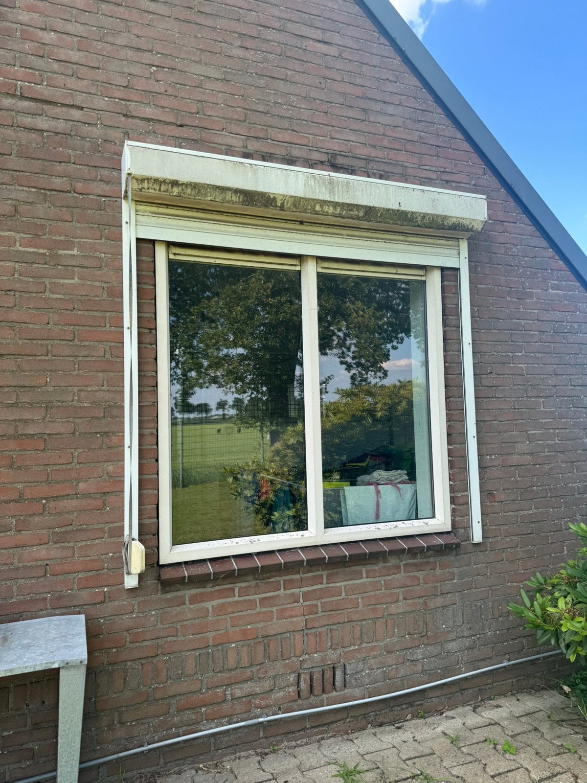 Rolluik 2x handmatig, Doe-het-zelf en Verbouw, Rolluiken, Ophalen, Zo goed als nieuw, Wit, Minder dan 100 cm