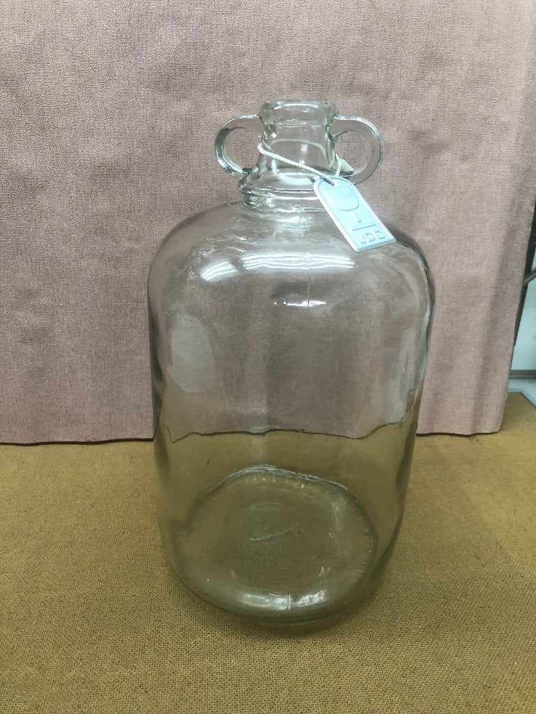 Glazen flesvaas met 2 oren, Ophalen of Verzenden, Overige kleuren, Glas, Minder dan 50 cm