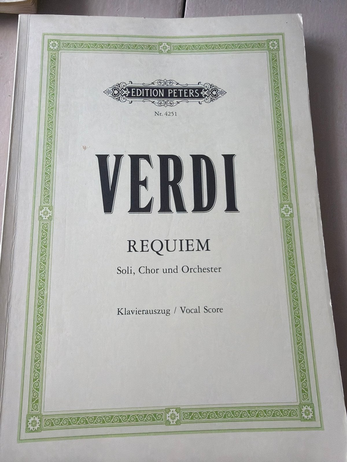 Verdi - Requiem (Vocal Score) - Edition Peters, Gebruikt, Klassiek, Ophalen of Verzenden, Koor