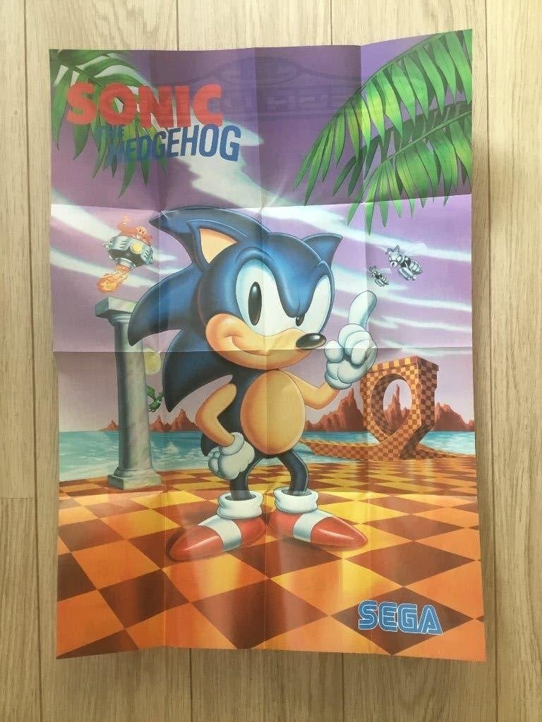 Sonic The Hedgehog Sega Mega Drive  Double Sided Poster 1991, Avontuur en Actie, 1 speler, Ophalen of Verzenden, Zo goed als nieuw