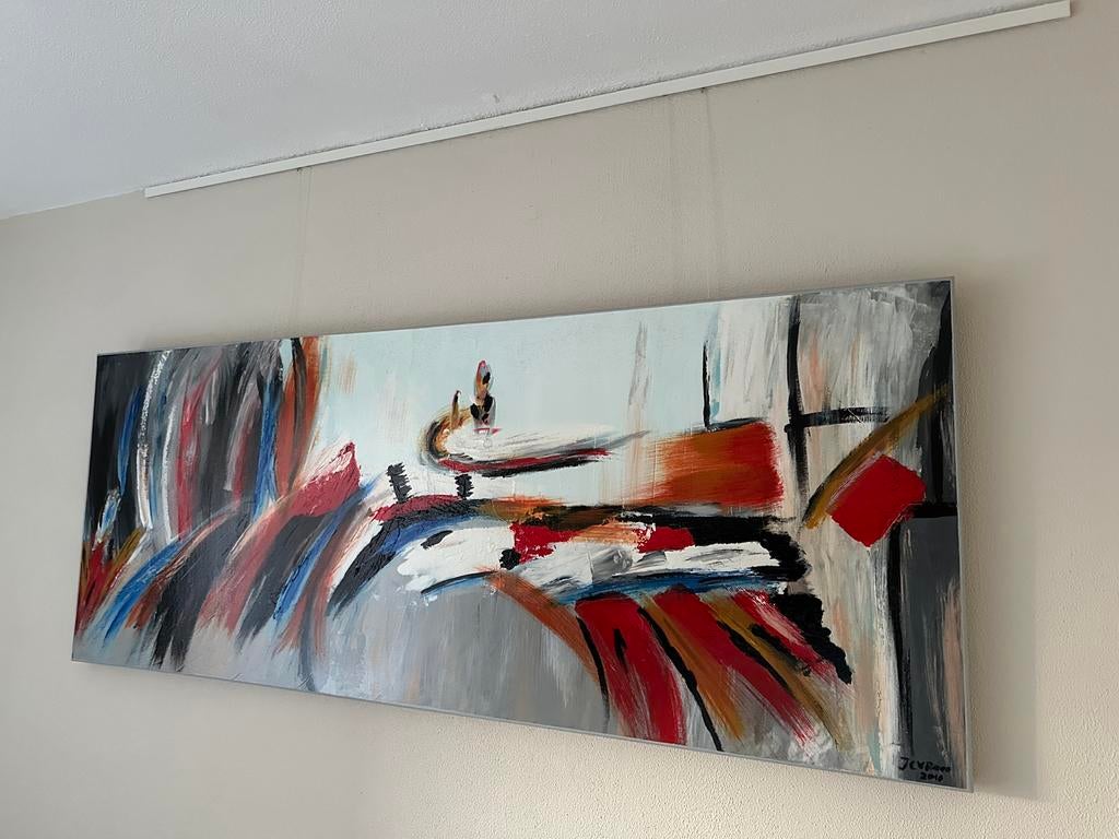 Abstract DJ Schilderij - 180x70cm, Antiek en Kunst, Kunst | Schilderijen | Abstract, Ophalen