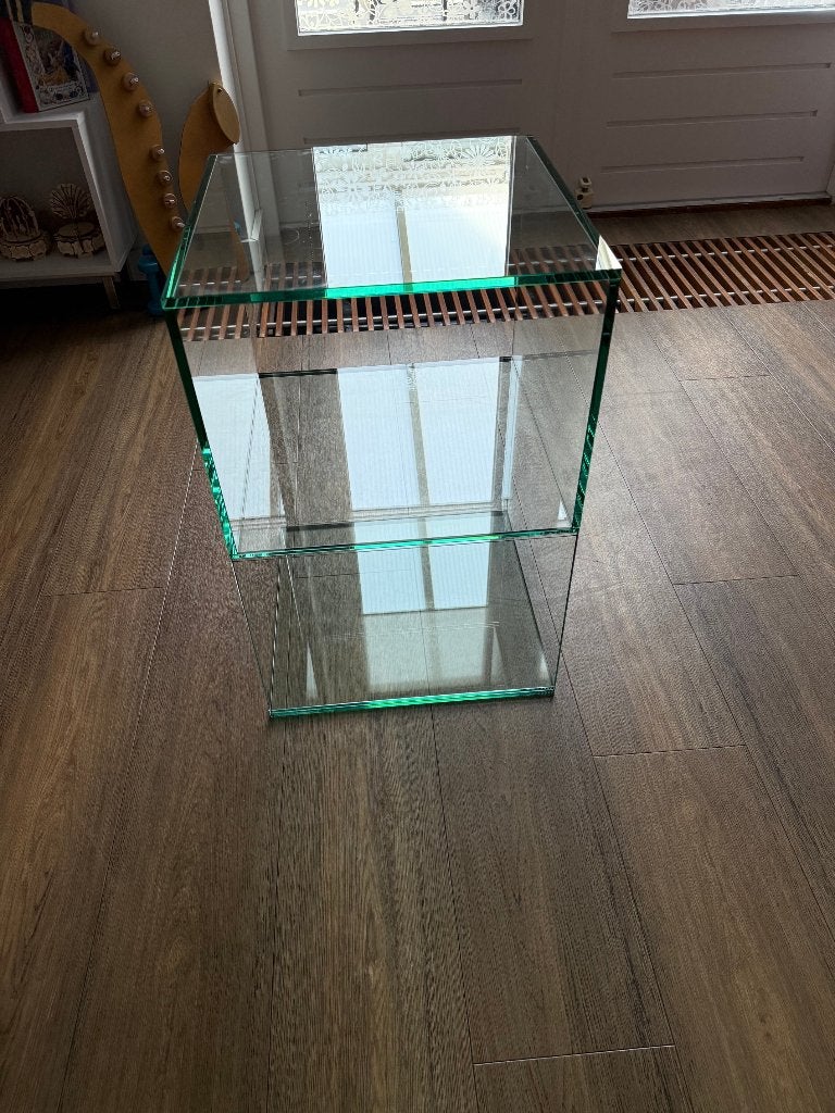 Glazen bijzettafeltje, Ophalen, Minder dan 55 cm, Rond, 60 cm of meer