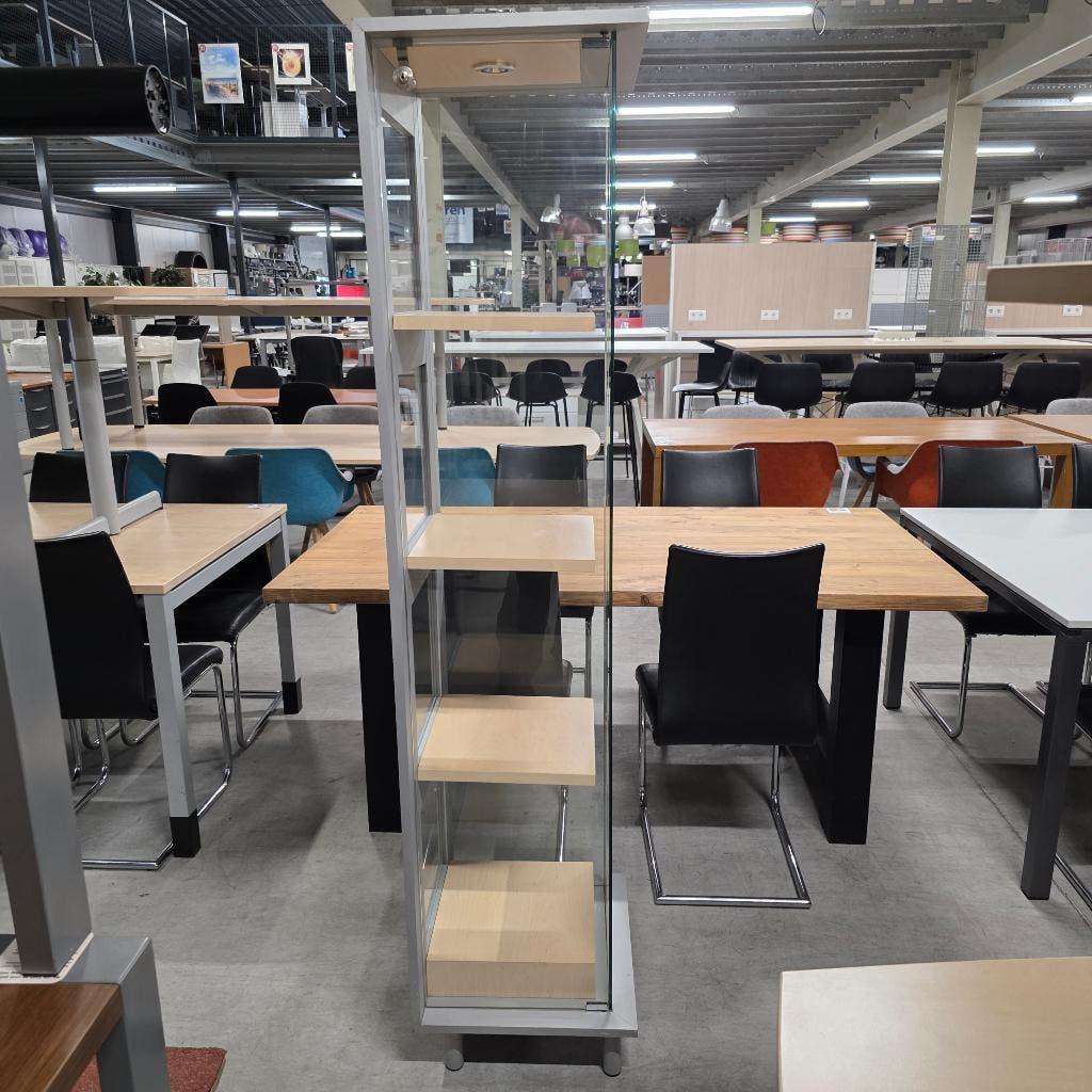 prachtige GALLERIA glazen vitrine 's vitrinekast 185 cm hg, Ophalen, 50 tot 100 cm, Zo goed als nieuw, 150 tot 200 cm