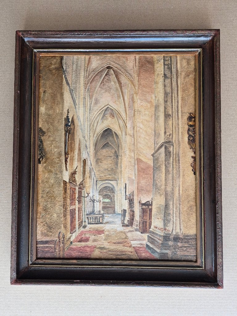 Interieur Marienkirche – Lübeck – E. Schröder – voor 1942, Ophalen of Verzenden, Stads- / dorpsgezicht