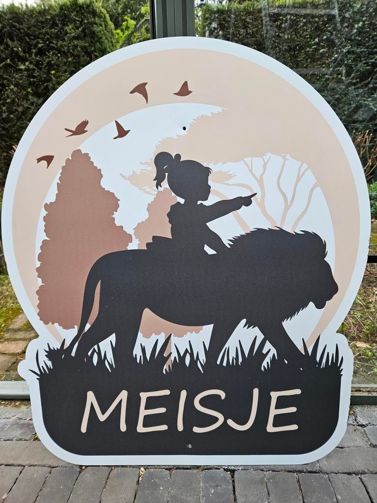 Geboortebord met tekst 'MEISJE', Ophalen, Zo goed als nieuw, Geboortebord