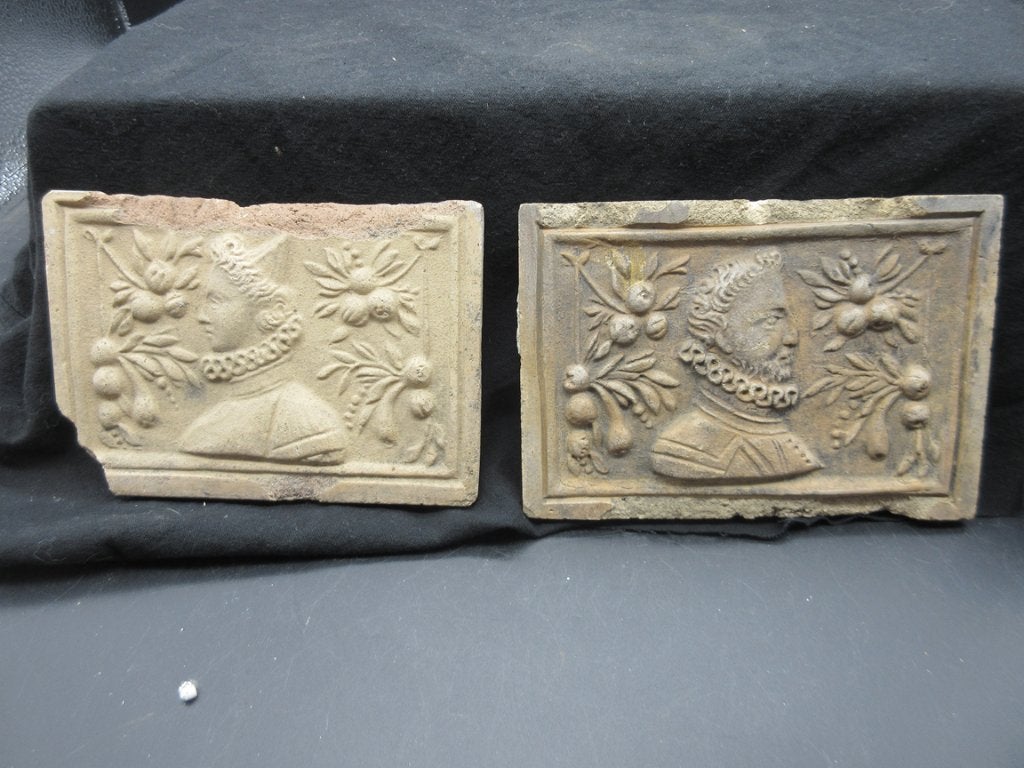 2 antike museale Ofenkacheln  RENAISSANCE , um 1600, Antiek en Kunst, Ophalen of Verzenden