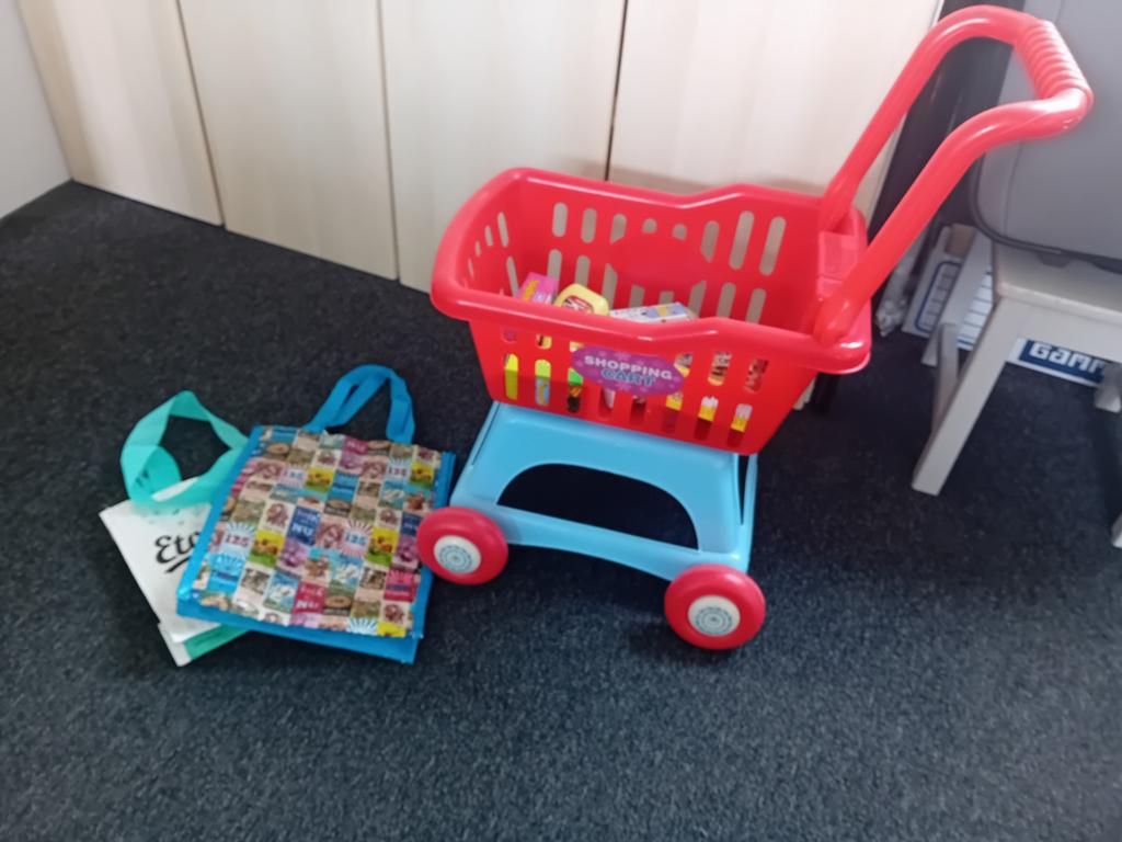 Speelgoed Boodschappen wagen met inhoud, Ophalen, Zo goed als nieuw, Jongen of Meisje