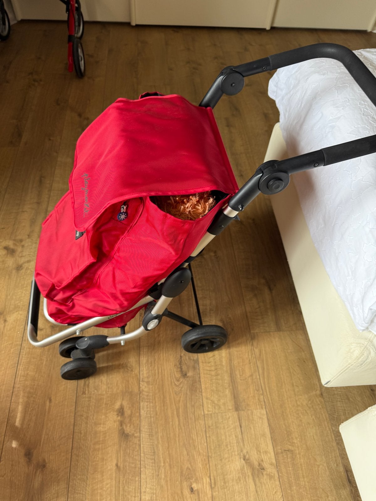Playmarket to go rood boodschappentrolly, Ophalen, Zo goed als nieuw, Rood, Uitschuifbare handgreep