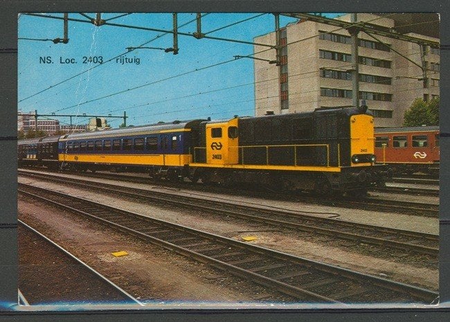 NS Locomotief Lok No. 2403 Foto-Ansichtkaart Trein t-201 jdu, Ophalen of Verzenden, Zo goed als nieuw, Trein, Kaart of Prent