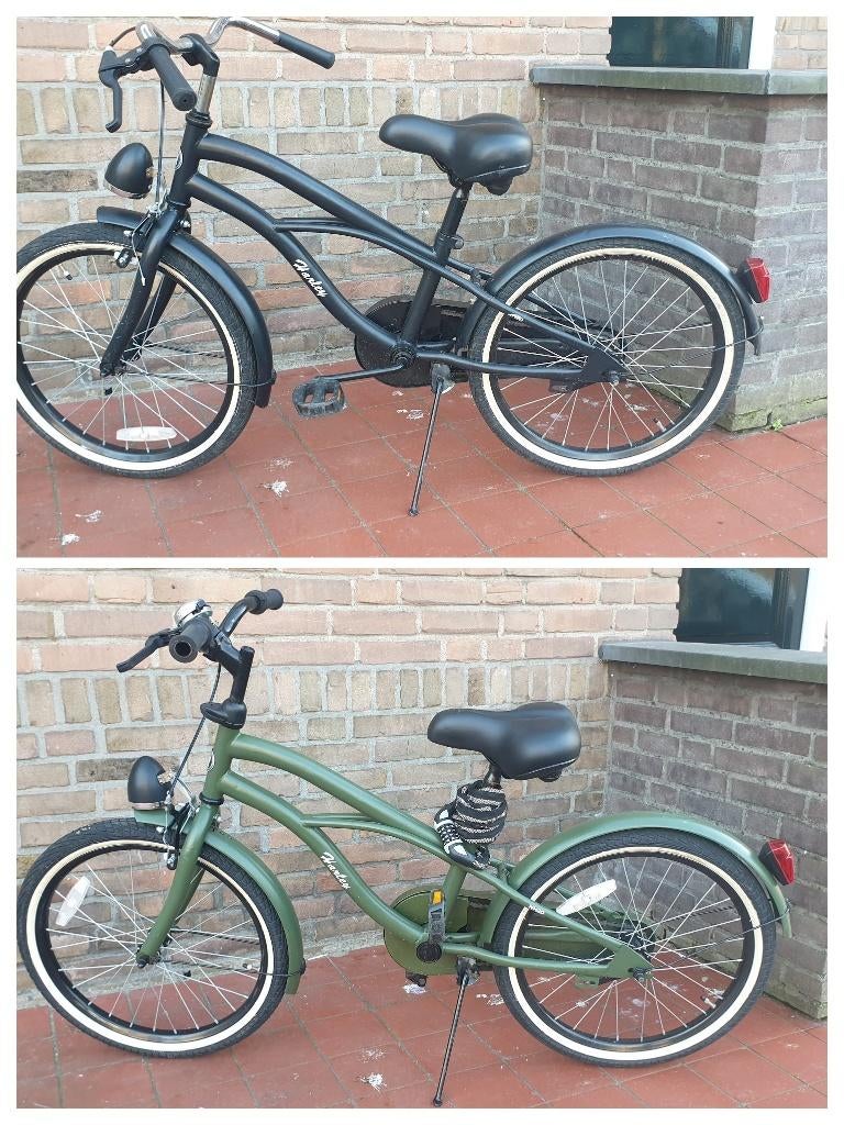 Kinder fiets 16 inch, groen Harley (Zwarte reeds verkocht), Ophalen, Gebruikt, 16 tot 20 inch, Overige merken