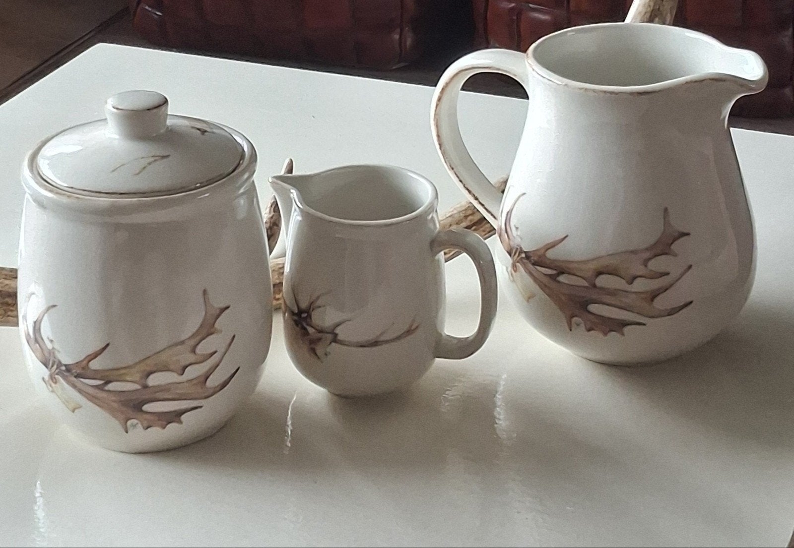 Jet ter Steege servies met geweien decoratie, Keramiek, Overige typen, Ophalen of Verzenden, Zo goed als nieuw