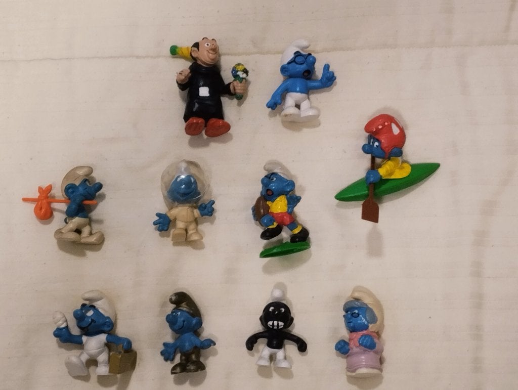 smurfen, apart of in 1 lot : deel 9, Ophalen of Verzenden, Gebruikt, Verschillende Smurfen, Poppetje, Figuurtje of Knuffel
