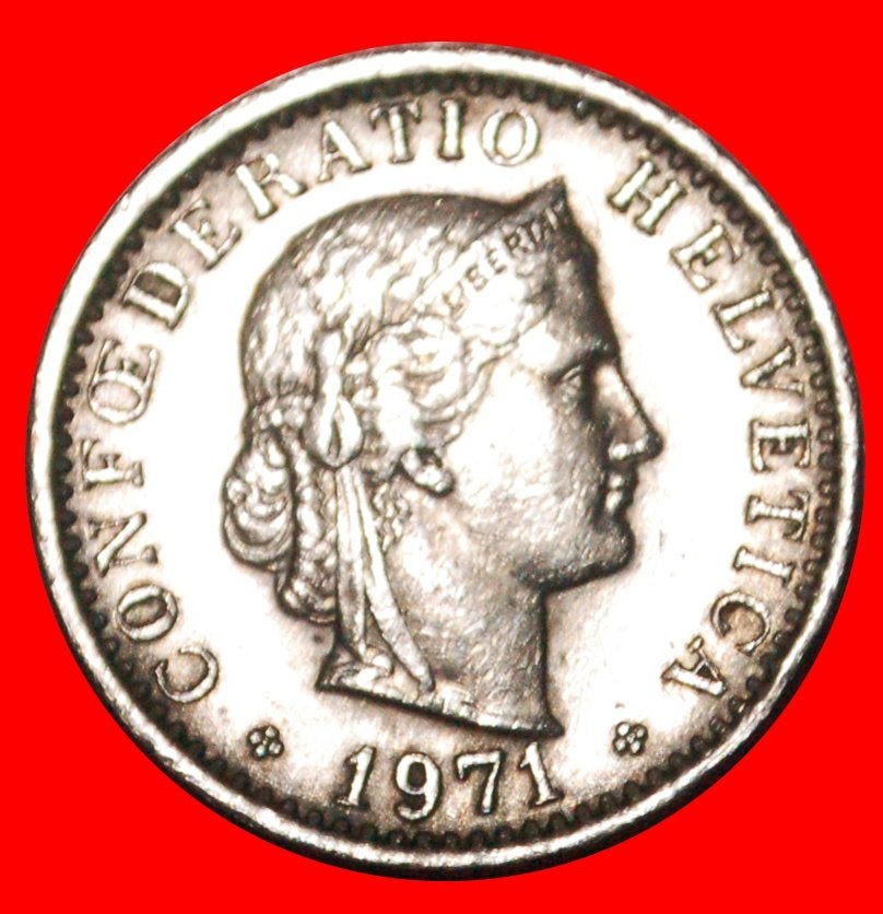 Ⰺ LIBERTY (1939-2026): SWITZERLAND 20 RAPPENS 1971 DIES I A!, Ophalen of Verzenden, Overige landen, Losse munt