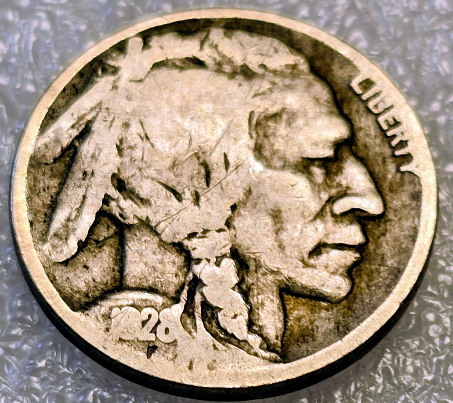 Zeldzame 1928 Buffalo Nickel - Amerikaanse Munt, Ophalen of Verzenden, Noord-Amerika, Losse munt