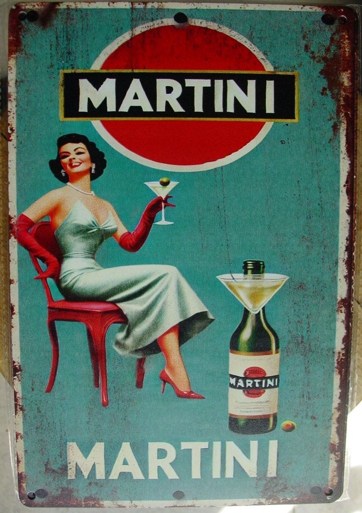 MARTINI REKLAME -METAAL-, Verzamelen, Ophalen of Verzenden, Gebruikt, Reclamebord