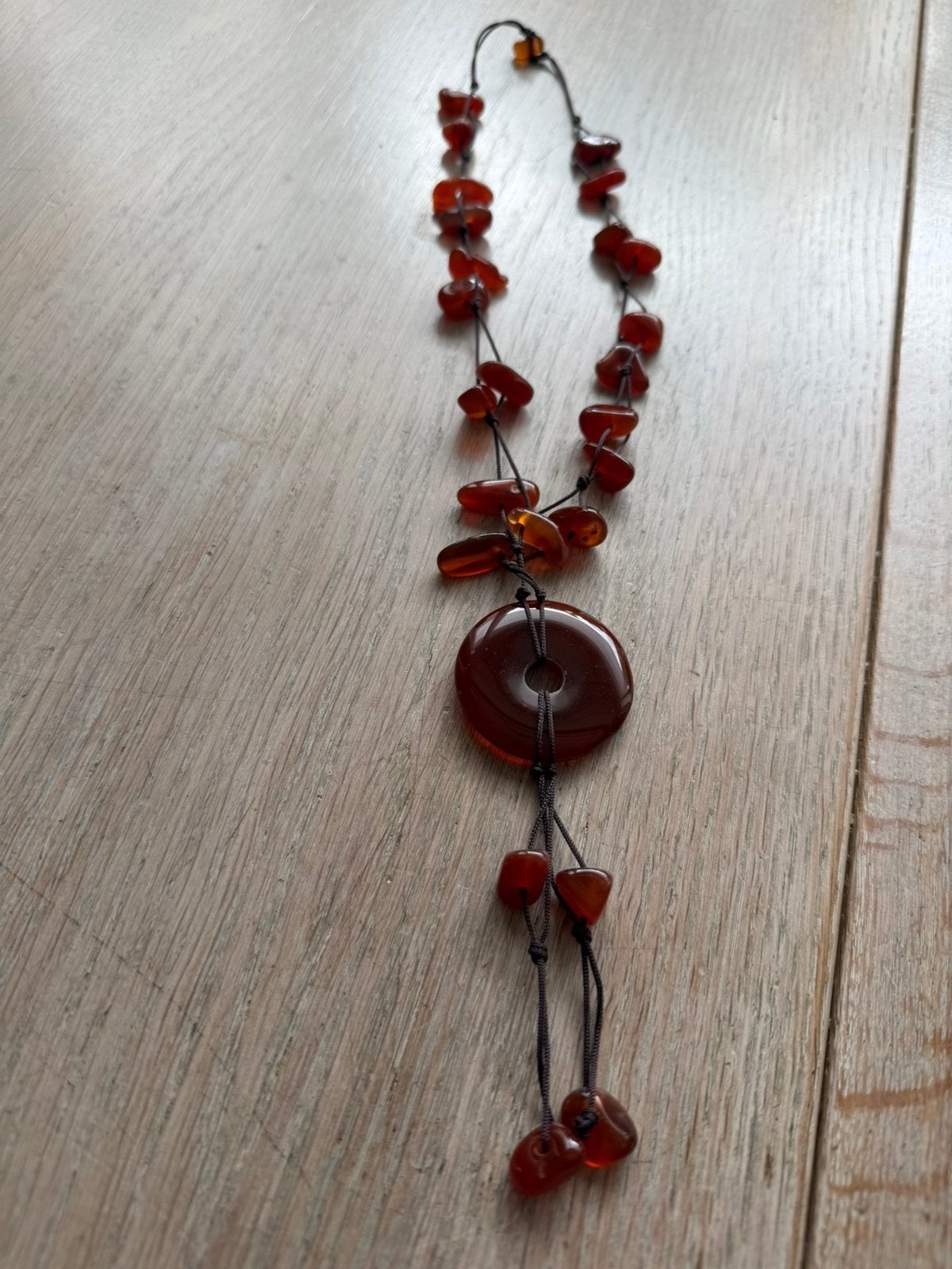 Vintage carneool ketting, Ophalen of Verzenden, Zo goed als nieuw, Steen of Mineraal