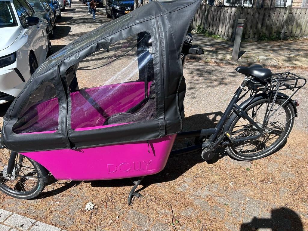 Roze Dolly bakfiets goede staat, Gebruikt, Huif, 2 kinderen, Schijfrem