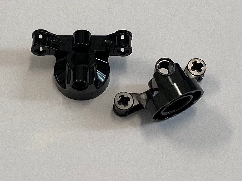 Partij 2x nieuwe zwarte Lego Steering Wheel Hub Holder, Overige thema's, Lego, Nieuw, Ophalen of Verzenden