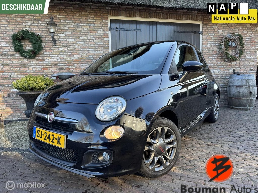 Fiat 500 1.2 500S - Sport - Leder Bekleding - Nieuwe Apk, Auto's, Fiat, Gebruikt, 840 kg, Zwart, Leder