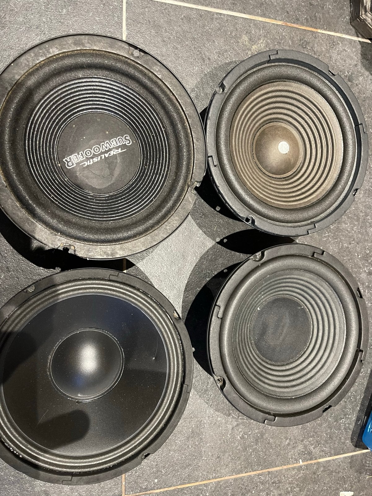 Diverse luidsprekers en subwoofers - Perfect voor projecten, Audio, Tv en Foto, Gebruikt, Subwoofer, Minder dan 60 watt, Ophalen