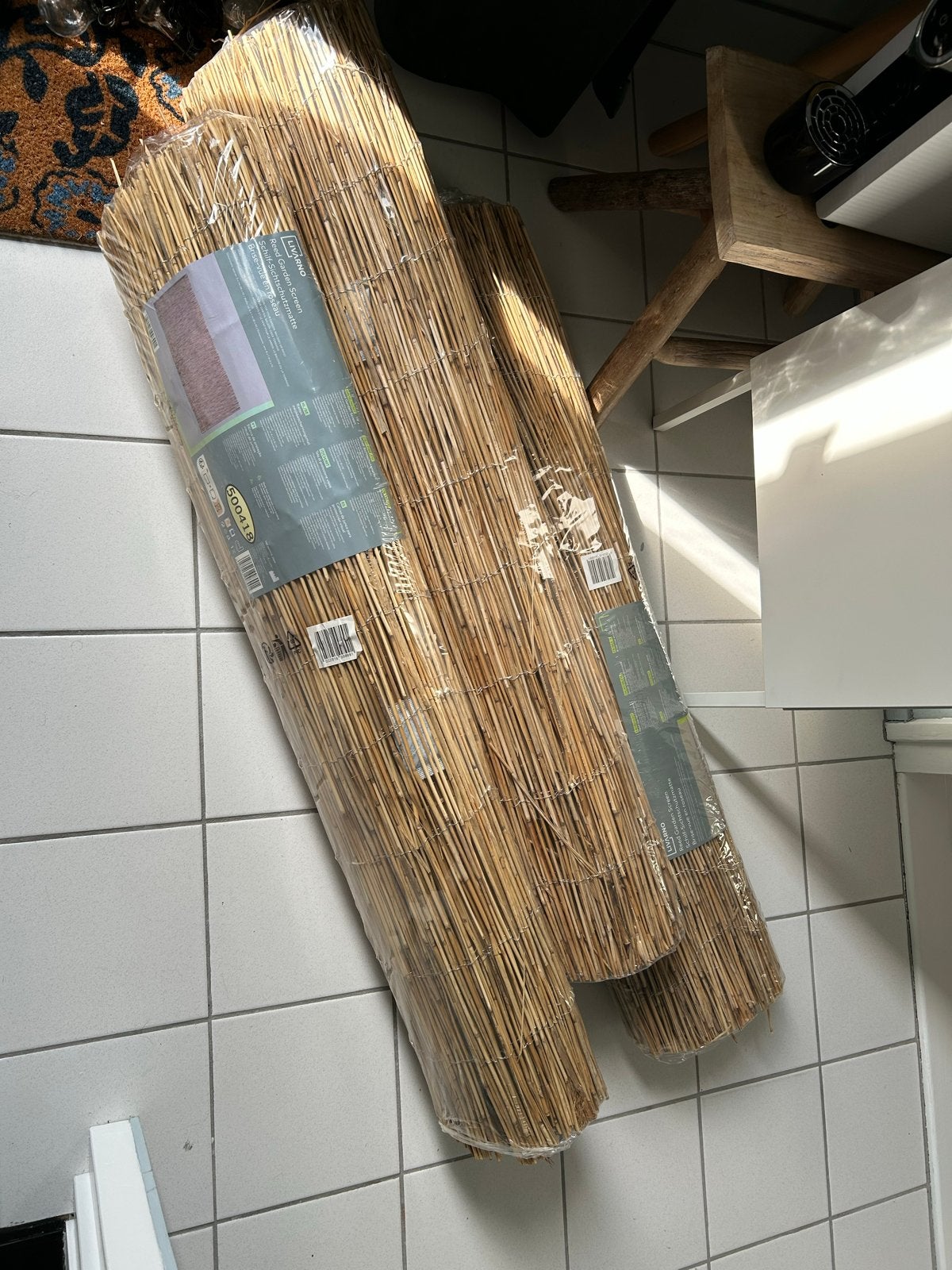 Nieuwe rieten afscheiding. 3 rollen, 18m in totaal, Ophalen, Overige materialen, 6 meter of meer, Nieuw