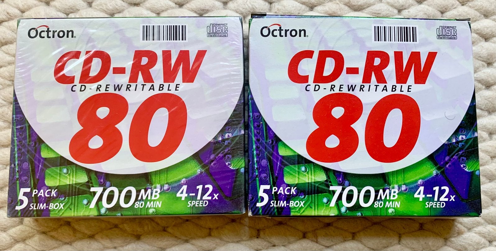 NIEUW 10 Octron CD-RW 80 min 700MB SlimBox CD-Rewritable NOS, Computers en Software, Beschrijfbare discs, Verzenden, Herschrijfbaar