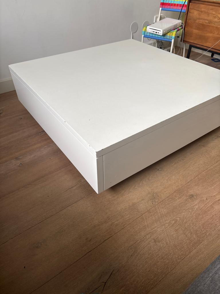 Witte salontafel met lades - Modern en praktisch, Ophalen, Overige materialen, Gebruikt, Vierkant