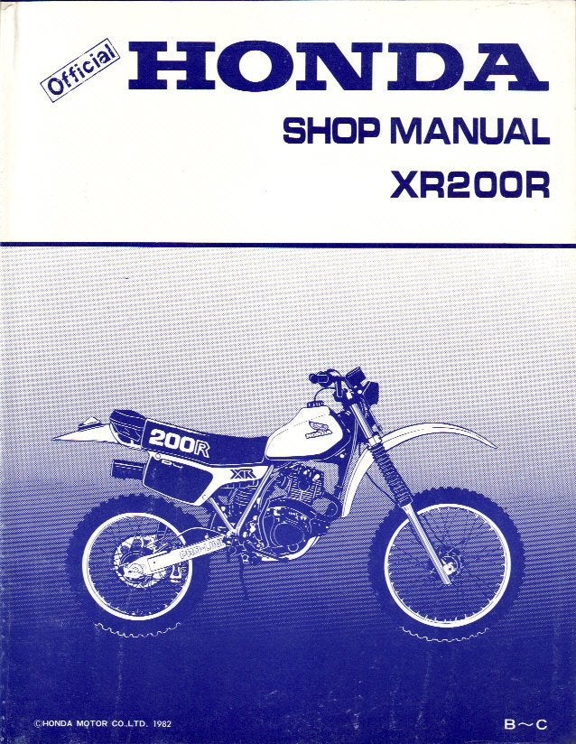 Honda XR200 R shop manual (1133z), Verzenden, Honda