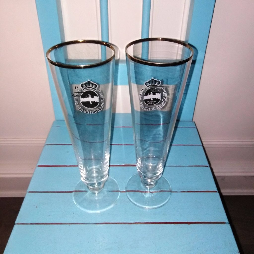Warsteiner bierglazen 2 stuks, Verzamelen, Biermerken, Ophalen, Zo goed als nieuw, Glas of Glazen, Overige merken