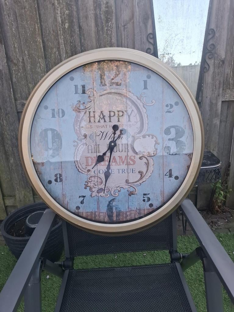 Wandklok, groot, diameter 70cm, Ophalen, Zo goed als nieuw, Analoog, Wandklok