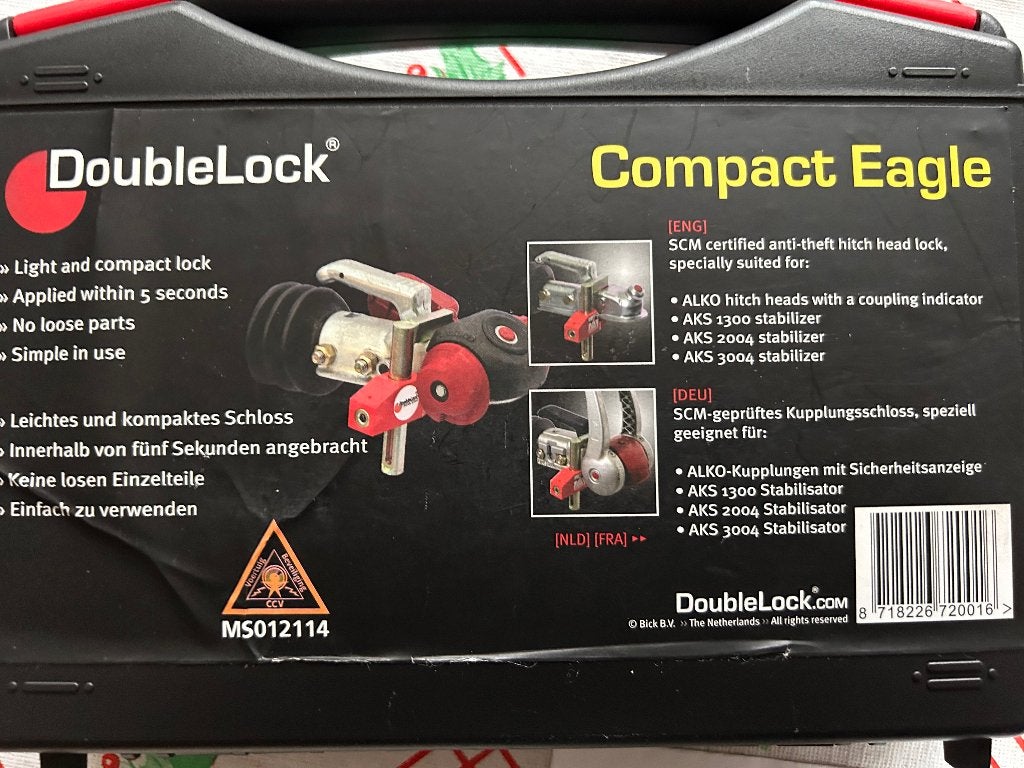 Double lock CompactEagle disselslot, Caravans en Kamperen, Ophalen of Verzenden, Zo goed als nieuw