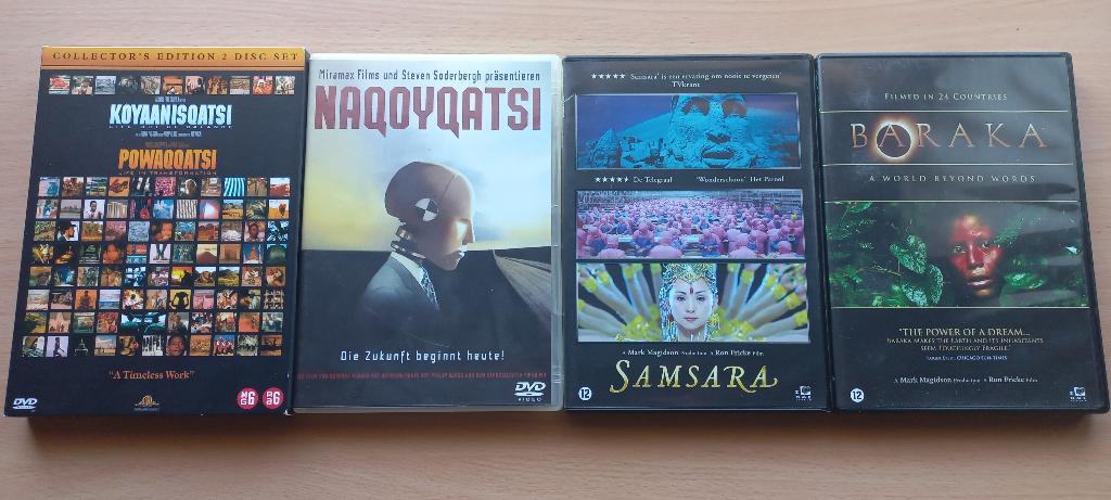Koyaanisqatsi + Powaqqatsi + Naqoiqatsi + Baraka + Samsara, Vanaf 12 jaar, Verzenden, Zo goed als nieuw, Overige gebieden