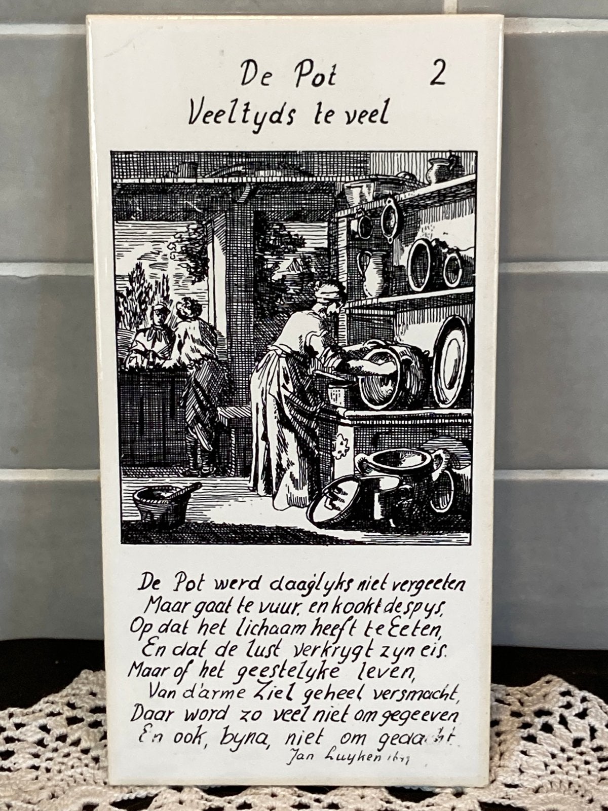 Tegel De Pot, Jan Luyken (270526), Antiek en Kunst, Ophalen of Verzenden
