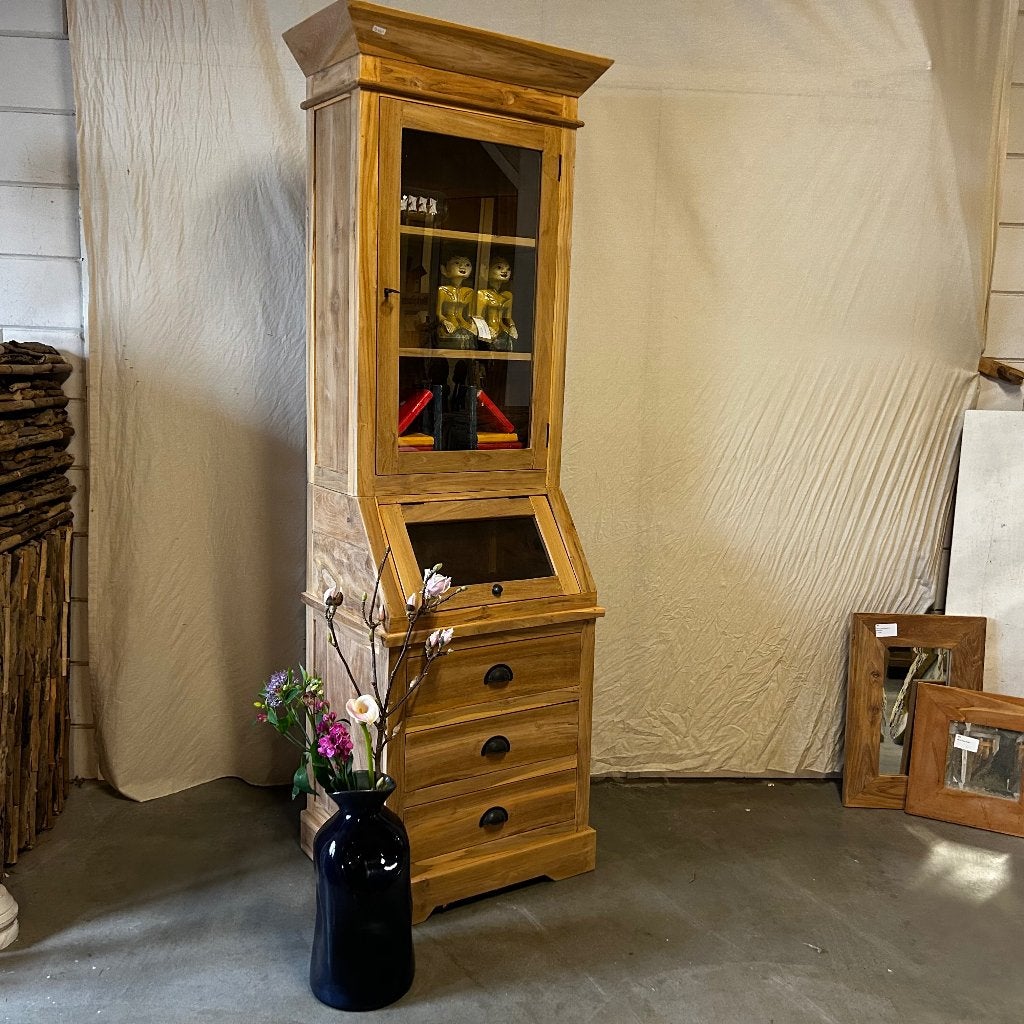 buffetkast teak - vitrinekast met klep - Gratis bezorgd, Huis en Inrichting, TTM Wonen, Meubels – (Perzische) Tapijten en Woonaccessoires