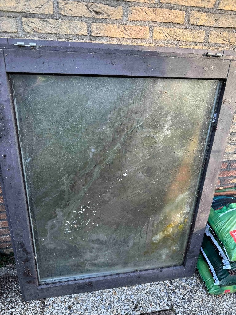 2 * hardhout (dak) raam met dubbel glas, Ophalen, Gebruikt, 80 tot 120 cm, 80 tot 120 cm