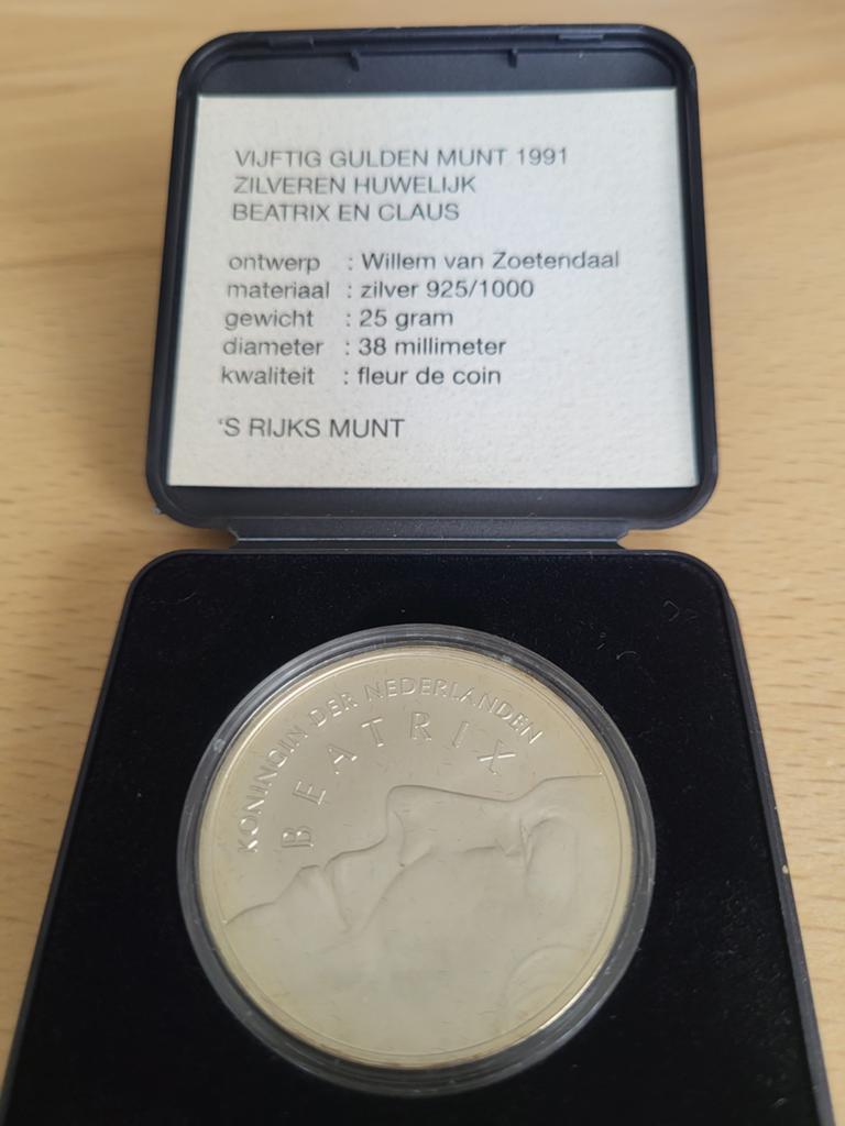 Vijftig gulden munt, Ophalen of Verzenden, Koningin Beatrix, 50 gulden