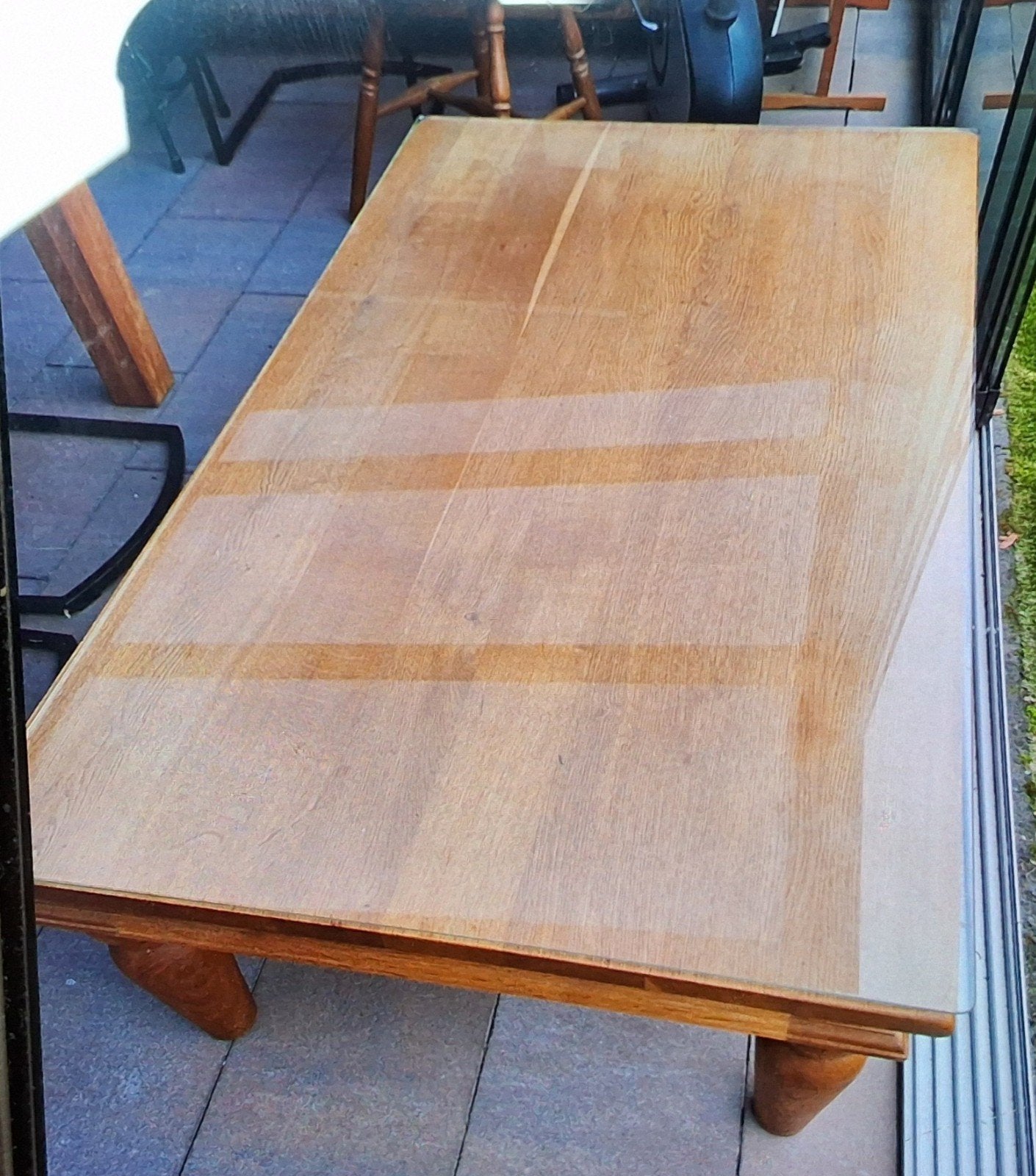 Mooie grote SALONTAFEL geolied eiken zonder vlekken., Ophalen, 100 tot 150 cm, 50 tot 100 cm, Zo goed als nieuw