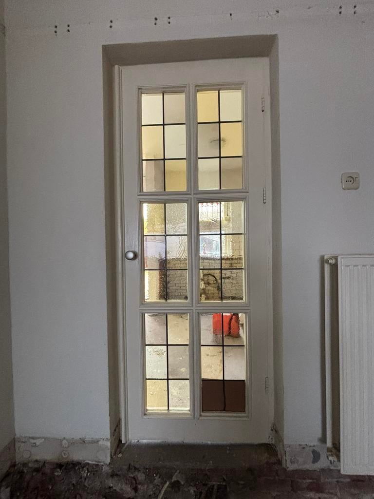 Sfeervolle glas-in-lood binnendeur, Doe-het-zelf en Verbouw, Deuren en Horren, Ophalen, Minder dan 80 cm, Binnendeur, 200 tot 215 cm