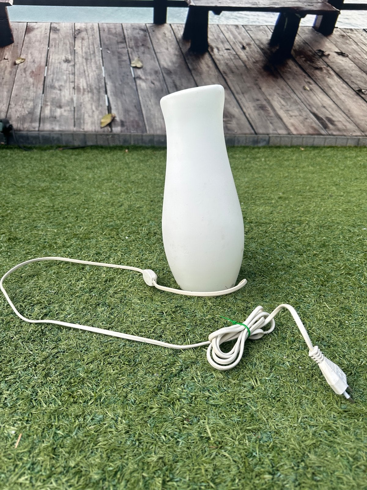 Witte tafellamp sfeerlamp modern design, Ophalen, Gebruikt, Wit, E27 (groot)