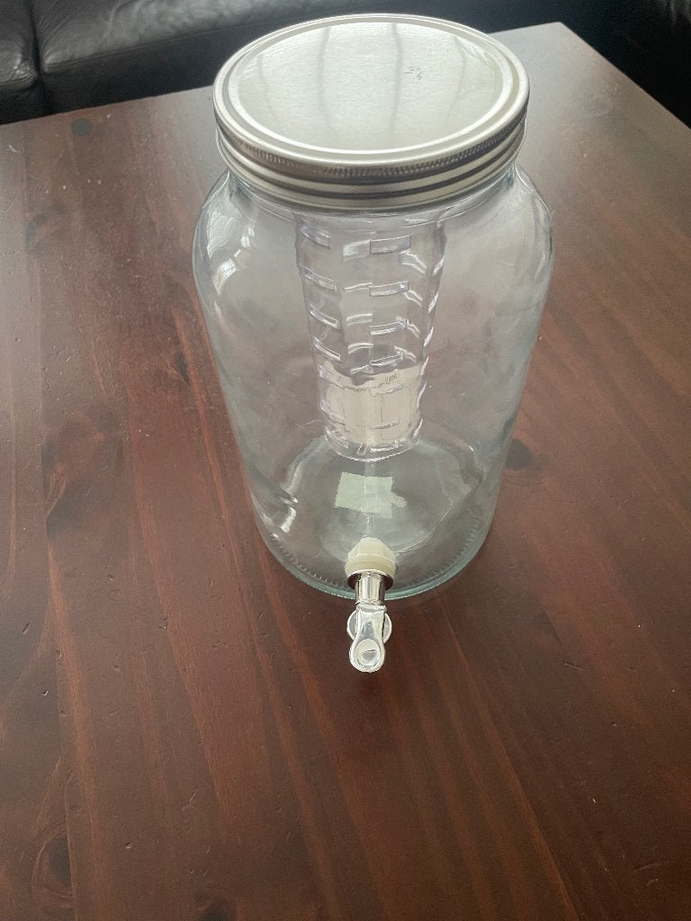 Glas pot, Ophalen of Verzenden, Zo goed als nieuw, Glas, Pot, Bus of Blik