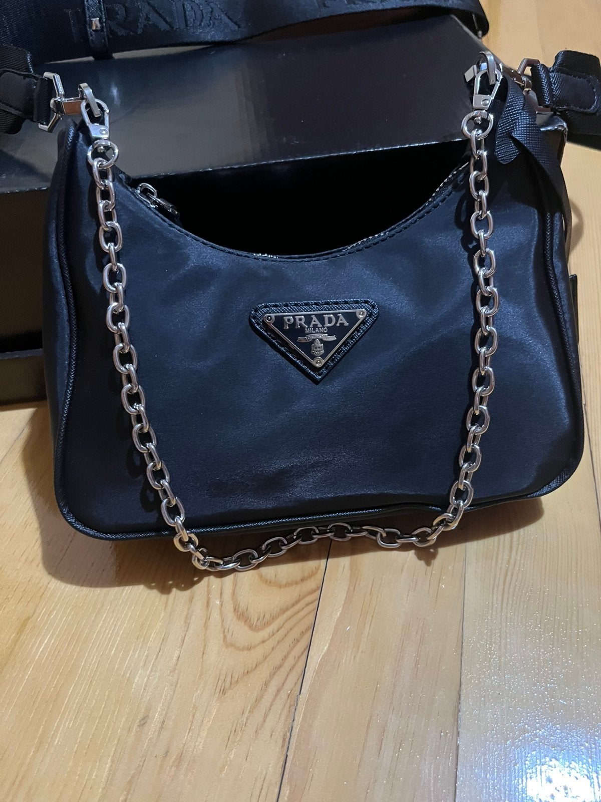 Prada re nylon bag, Ophalen of Verzenden, Nieuw, Zwart, Handtas