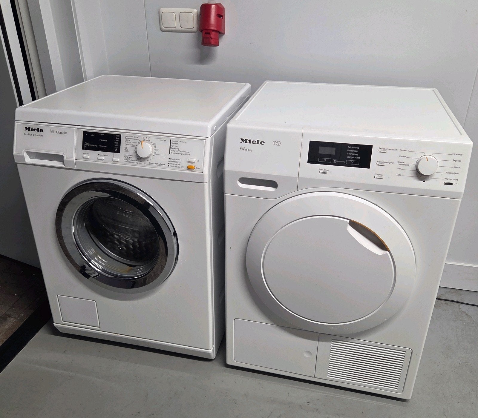 Miele Wasmachine WDA 211 WPM + Warmtepompdroger TKB 150 WP, Witgoed en Apparatuur, 6 tot 8 kg, Gebruikt, Ophalen of Verzenden