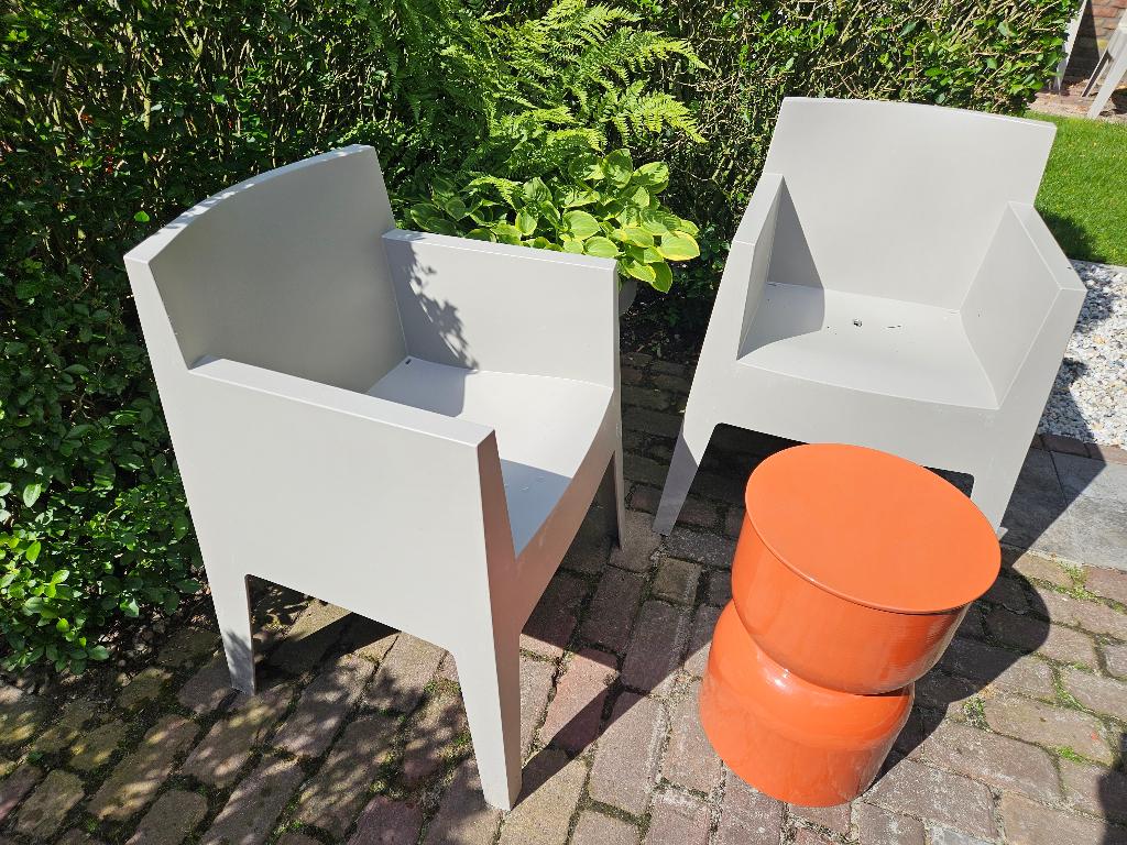 2 Philippe Starck Driade Toy stoelen, Tuin en Terras, Tuinstoelen, Ophalen, Zo goed als nieuw, Overige materialen, Stapelbaar