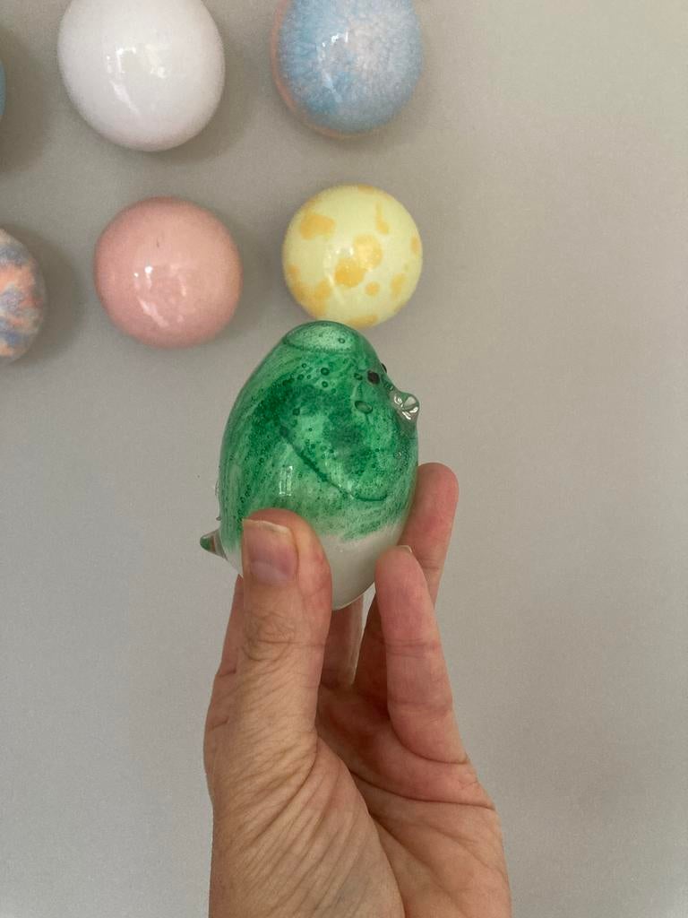Glazen Vogeltje - Groen Press-papier, Huis en Inrichting, Ophalen of Verzenden, Gebruikt