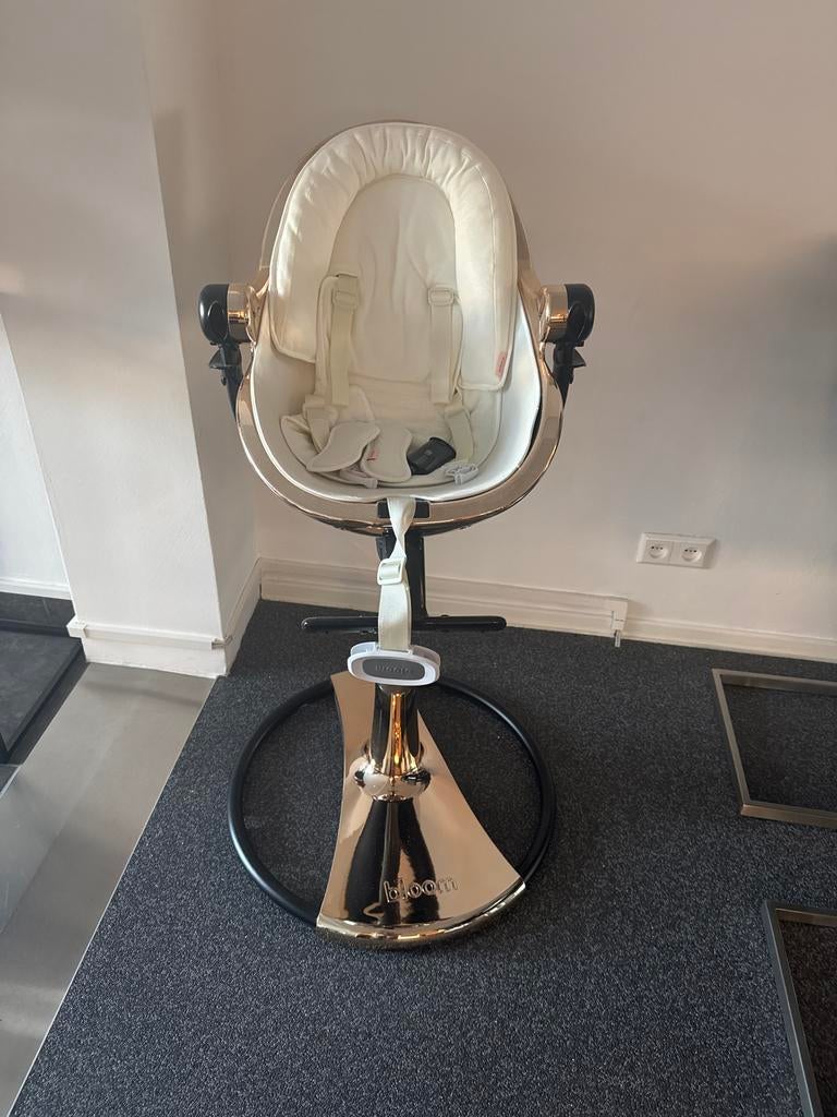 Bloom Fresco Chrome kinderstoel - Goud/Wit, Kinderen en Baby's, Kinderstoelen, Ophalen, Zo goed als nieuw, Overige typen, Gordel(s)