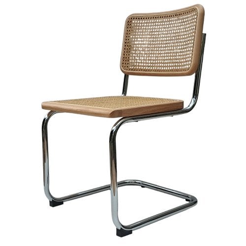 Thonet stijl Cesca Breuer eettafel buisstoelen rotan webbing, Nieuw, Ophalen of Verzenden, Vijf, Zes of meer stoelen, Vintage Japandi Scandinavisch Bauhaus Design